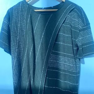 Green and white blouse